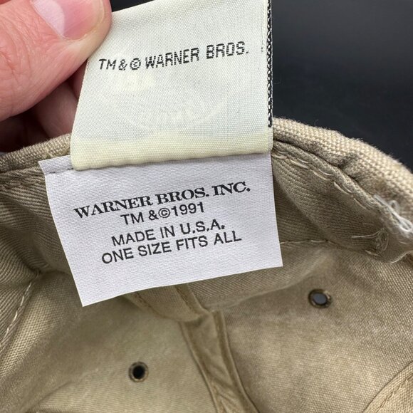 Vintage Cap 1991 Looney Tunes Patriotic Snapback Hat Bugs Bunny Daffy Duck Retro - Picture 8 of 12